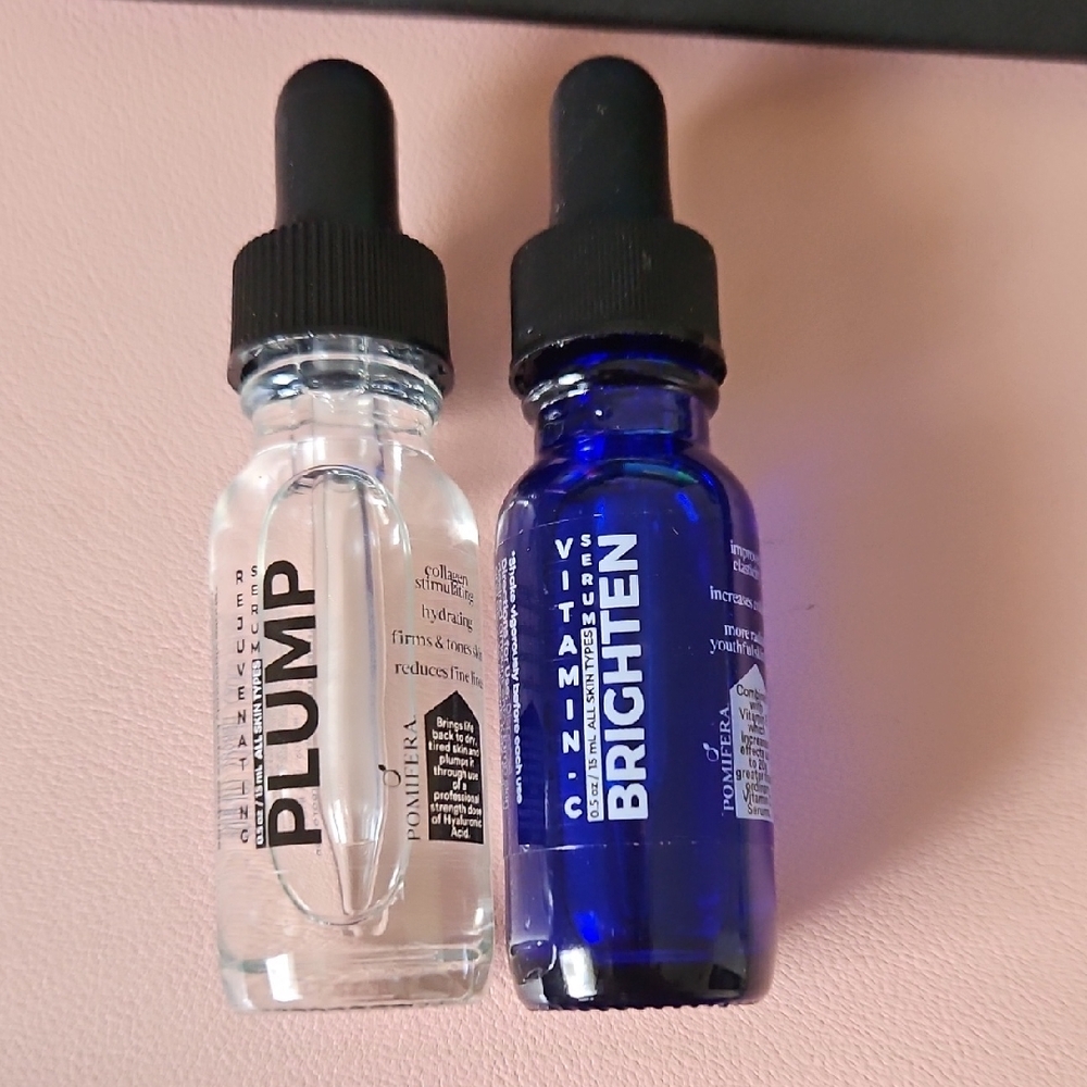 & BRIGHTEN Duo Facial Serums — Clear and Blue Dropper Set